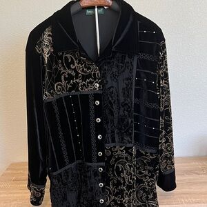 Harve Benard Art to Wear Velvet Metallic Embellished 2X